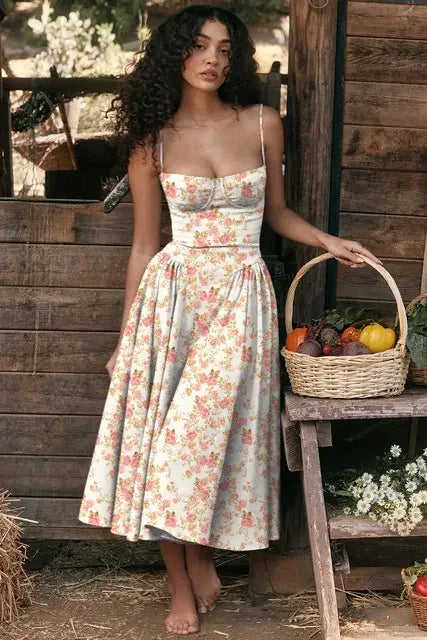 French Retro Long Dress